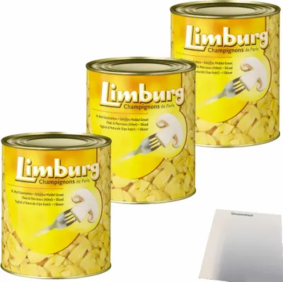 Produktbild von Champignons geschnitten 3.Wahl 3er Pack (3x800g Dose) + usy Block