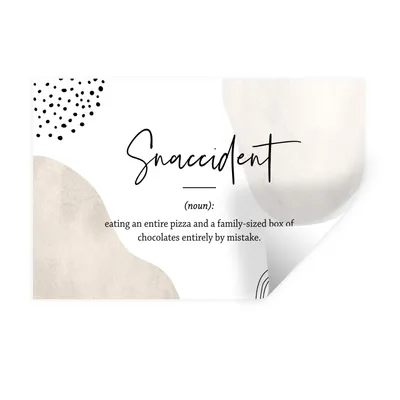 Produktbild von MuchoWow® Wandtattoo Wandsticker Wandaufkleber Sprichwörter - Snaccident - Zitate - Wörterbuch - Snaccident Definition 30x20 cm Selbstklebend und Repositionierbar - Wierderverwendbar - Selbstklebend