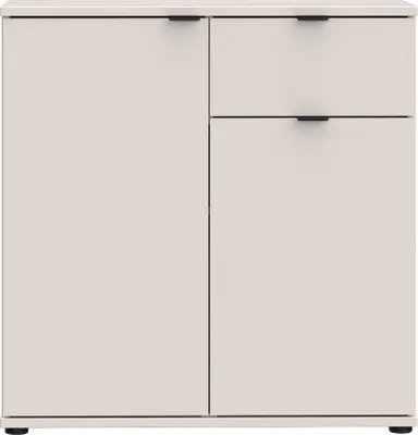 Produktbild von Kommode >GANYMEDE< 2 Türen, 1 Schublade, in sandfarbig - 80,1x82,3x34,1cm (BxHxT)