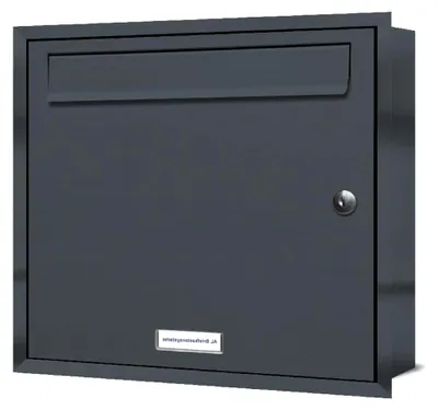 Produktbild von Unterputzbriefkasten in Anthrazit Grau RAL 7016, Briefkastenanlage mit 1 Fach, modernes Design
