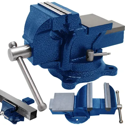 Produktbild von Schraubstock Werkbank Werkbankschraubstock 105mm Spannweit 360° Drehbar Feststehend Parallelschraubstock Parallel-Schraubstock Werkstatt Schwarz Retoo