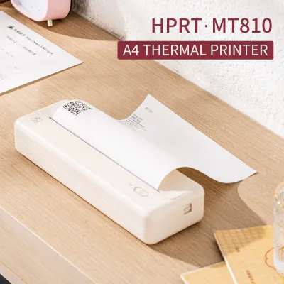 Obrázek produktu pro HPRT MT810 A4 Přenosná tiskárna papíru Termální tisk Bezdrátové připojení BT Connect Kompatibilní s iOS a Android Mobilní fototiskárna Podpora 210mm/110mm pro venkovní cestování Domácí kancelář Tisk náčrtů Tisk reportáží s 1 rolí termálního papíru A4