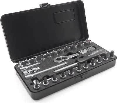 Immagine prodotto di Set di chiavi a bussola M, a 6 punte, 28 pezzi, 6,3 mm (1/4"): 1/8-1/2" A