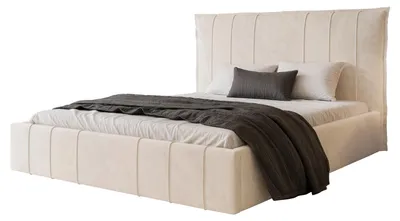 Produktbild von Polsterbett TERENZO 140x200 Creme Samt mit Bettkasten & Lattenrost