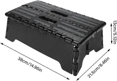 Klapphocker für Küche und Bad - Tragbar und rutschfest - Ideal für Reisen - 38 x 21,5 x 13 cm