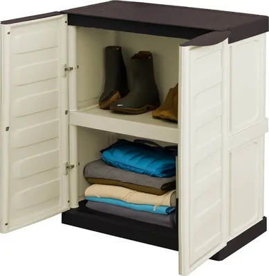 Produktbild von Gartenschrank Wasserdicht Outdoor Schrank Kunststoff Mehrzweckschrank Allzweckschrank Balkonschrank Haushaltsschrank Terrassenschrank Garagenschrank