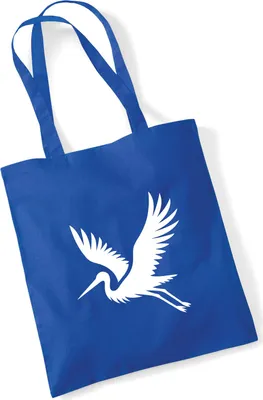 Produktbild von Huuraa Jutebeutel Storch Silhouette 10 Liter Bright Royal Baumwolle Tasche Geschenkidee