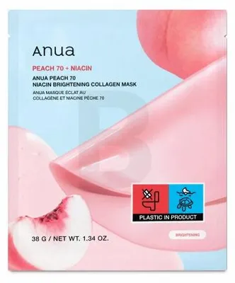 Zdjęcie produktu dla Anua Peach 70 + Niacin maska nawilżająca w płacie Brightening Collagen Mask 4 x 38 g
