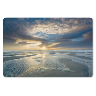 Produktbild von MuchoWow® Schreibtischunterlage Meer - Wolken - Grau 60x40 cm - XXL Mauspad - Großes Mauspad