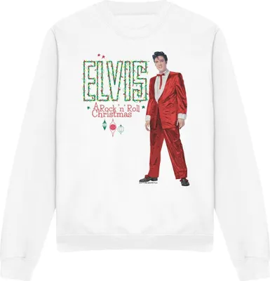 Immagine prodotto di Elvis Presley - Felpa "Holiday Lights" per uomo/donna Unisex TV32312 (L) (bianco)