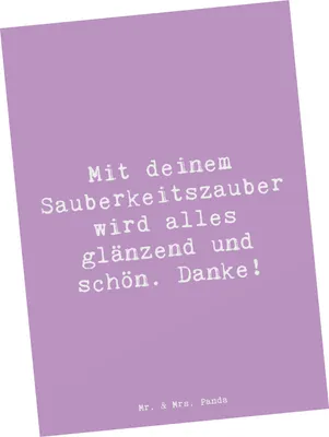 Produktbild von Mr. & Mrs. Panda Postkarte Spruch Reinigungskraft Zauber - Lavendeltraum - Geschenk, Held des Alltags, Freundschaft, Ansichtskarten, Postkarten, Bedanken, Danke sagen