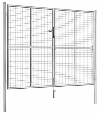 Produktbild von vidaXL Gartentor verzinkter Stahl 306x200 cm Silber