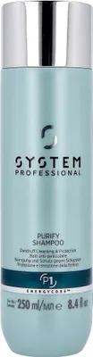 A product shot of a bottle of System Professional Purify Shampoo.