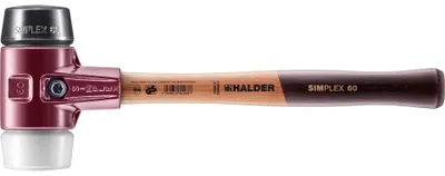 Produktbild von Halder Schonhammer Durchmesser 60mm 1530g Simplex mit Schlageinsatz Super-Kunststoff weiß - 3027060