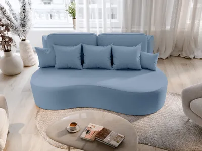 Productafbeelding van Slaapbank, designbank, bank BIONA, bekleding: stof Doha, lichtblauw