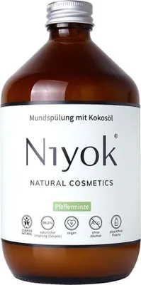 Image de Niyok, bain de bouche, menthe poivrée, 500ml