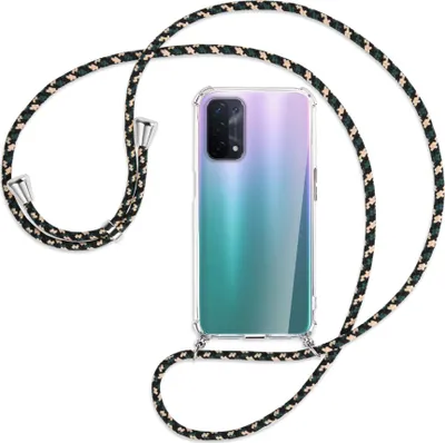 Produktbild von Handykette Backcover-Schutzhülle mit Band (Metall silberfarben) für Oppo A54 5G / A74 5G (CPH2197) - camouflage