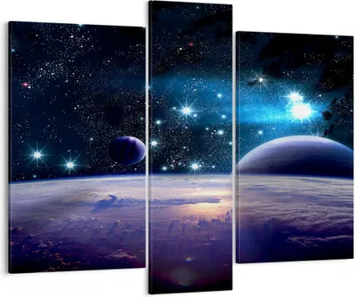 Produktbild von Bild auf Leinwand - Leinwandbild - Kosmos Planet - 95x80cm - Wand Bild - Wanddeko - Wandbilder - Leinwanddruck - Bilder - Kunstdruck - Wanddekoration - Leinwand bilder - Wandkunst - CB95x80-3575