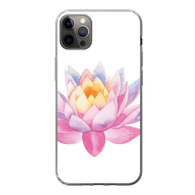Produktbild von MuchoWow® Handyhülle Schutzhülle Hülle für iPhone 13 Pro Max Aquarell - Blume - Seerose Silikon Softcase Handy Hülle - Mobiltelefon
