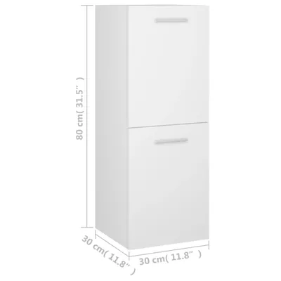Zdjęcie produktu dla vidaXL Szafka łazienkowa biała 30x30x80 cm materiał drewnopochodny