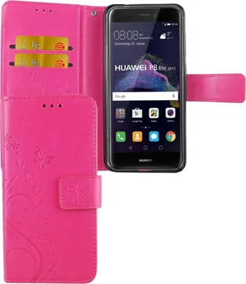 Produktbild von Schutz Hülle Blumen für Handy Huawei P8 Lite 2017 Pink