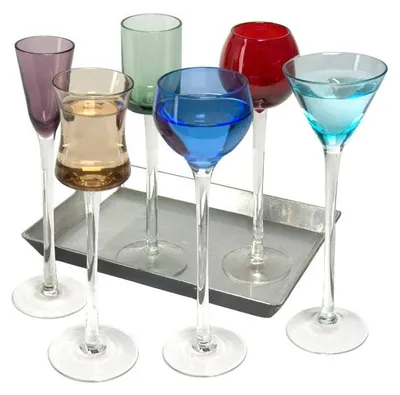 Image de Ensemble de verres à liqueur Artland avec pied long – Coffret de 7 verres
