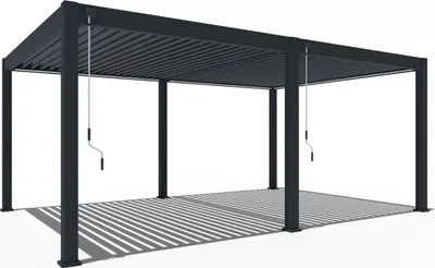 Immagine prodotto di Willow Deluxe Plus | Pergola autoportante completa in alluminio | 4 x 6 M | Tetto a lamelle antracite