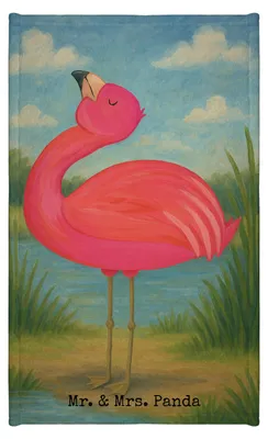 Produktbild von Mr. & Mrs. Panda Handtuch Flamingo Stolz Design - Weiß - Geschenk, Frotteehandtuch, Gästehandtuch 30x50, Mini-Handtuch, Freundin, Mama, Rosa, klein, Frotteetuch