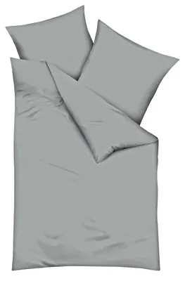Produktbild von Kaeppel Fein Biber Bettwäsche Uni Einfarbig Grau Modern zeitlos versch. Größen 135x200cm Bettwäsche