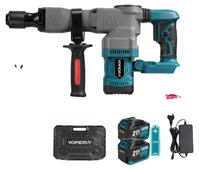 Obrázek produktu pro Elektrický kladivo, výkon 6000 W, bezkartáčový motor, 2x 4,5Ah baterie