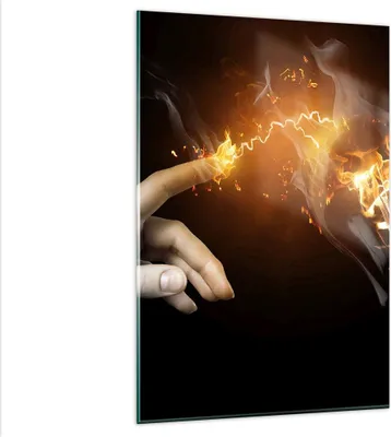 Produktbild von Bilder auf glas - Einteilig - Hand Licht Flammen - 80x120cm - Glasbilder - Wandbilder - Bilder - zum Aufhängen bereit - Wanddekoration aus Glas - Glas Bilder - Wandbild auf Glas - GPA80x120-0193