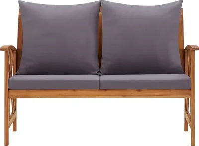 Zdjęcie produktu dla Ławka Ogrodowa Z Poduszkami, 119 Cm, Lite Drewno Akacjowe Lumarko!