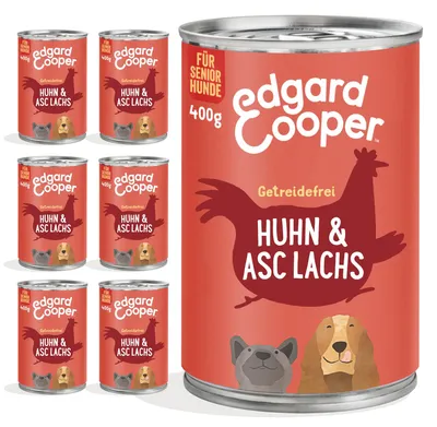 Image de Edgard & Cooper Nourriture humide pour chiens boîte poulet & saumon avec brocoli 6 x 400g