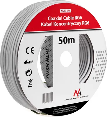 Produktbild von SAT anténny kábel 50 m koaxiálny kábel RG6 1.0CSS SAT kábel Maclean MCTV-571