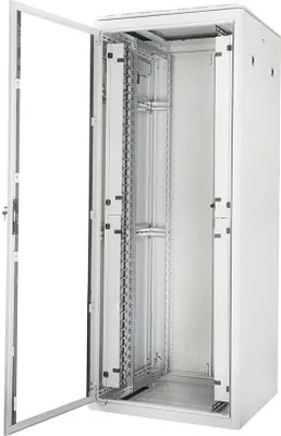 Produktbild von Digitus Netzwerkschrank Varioflex-N Serie - 800x1000 mm (BxT), Freistehendes Gestell, 42U, 1200 kg, Sperrschloss, Ablageschienen, Verstellbare Füße