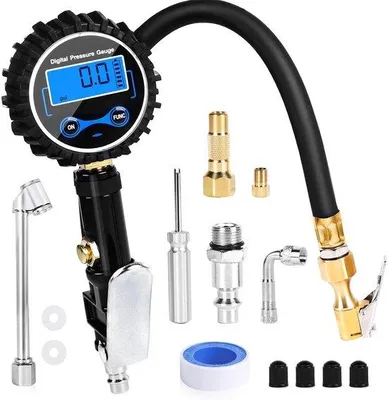 Image de Compteur numérique pour automobiles, motos et vélos - 200 PSI - Manomètre de précision pour une grande exactitude