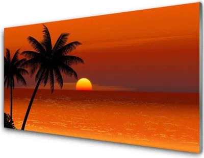 Produktbild von Acrylglasbilder 100x50 Wandbild Druck Palmen Meer Sonne Landschaft