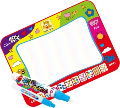 Produktbild von Wasser Doodle Matte, Kinderspielzeug ab 1 2 3 Jahre - Aqua Magic - 80 x 60 cm, mit speziellen Wasserstiften - SCRIBBLEZ