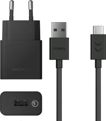 Produktbild von Original Sony Mobile Schnellladegerät Schwarz für Sony Xperia 1 VI, 10 VI, 5 V, XZ UCH10 + UCB20 USB-C Datenkabel Netzteil Aufladegerät  Auf-ladekabel