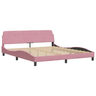 Produktbild von Bettgestell mit Kopfteil "Dover" Rosa 180x200 cm Samt