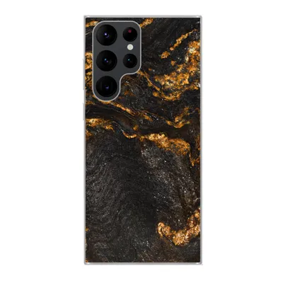 Produktbild von MuchoWow® Handyhülle Schutzhülle Hülle für Samsung Galaxy S22 Ultra Marmor - Limette - Schwarz - Gold - Marmoroptik - Luxus Silikon Softcase Handy Hülle - Abbildung