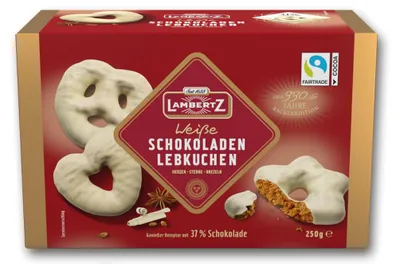 Obrázek produktu pro Lambertz čokoládové perníkové hvězdičky srdce a preclíky 250g