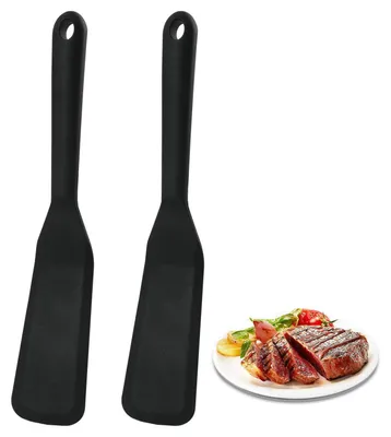 Produktbild von Pfannenwender Silikon 2 Stück antihaftbeschichtet hitzebeständig schwarz