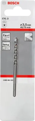 Immagine prodotto di Trapano per calcestruzzo Silver Percussion 3,5 x 40 x 70 mm, d 3,3 mm