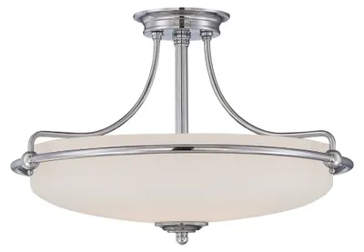 Obrázok produktu pre Stropné svietidlo, kovové sklo, nikel, 4 plamienky, D 53,3 cm