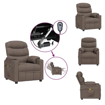 Produktbild von vidaXL Massagesessel Elektrisch Taupe Stoff - Massagesessel