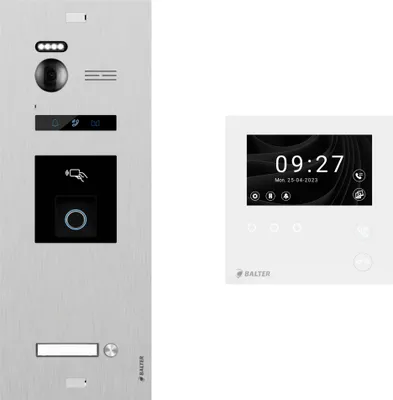 Produktbild von BALTER EVO-HD-MINI Video Türsprechanlage mit Fingerprint 2-Draht BUS Komplettsystem für 1-Familienhaus Silber-ohne WiFi-1