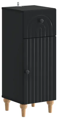 Image de vidaXL Armoire de rangement pour salle de bain ALKMAAR, noire, 30 x 31 x 80 cm