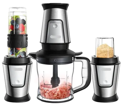 Productafbeelding van Multifunctionele foodprocessor - 3-in-1 blender, hakmolen en droogmolen met krachtige 700W motor