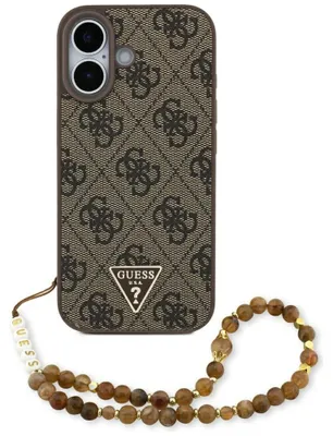 Zdjęcie produktu dla Etui Guess 4G Strap Triangle MagSafe do iPhone 17 brązowy
